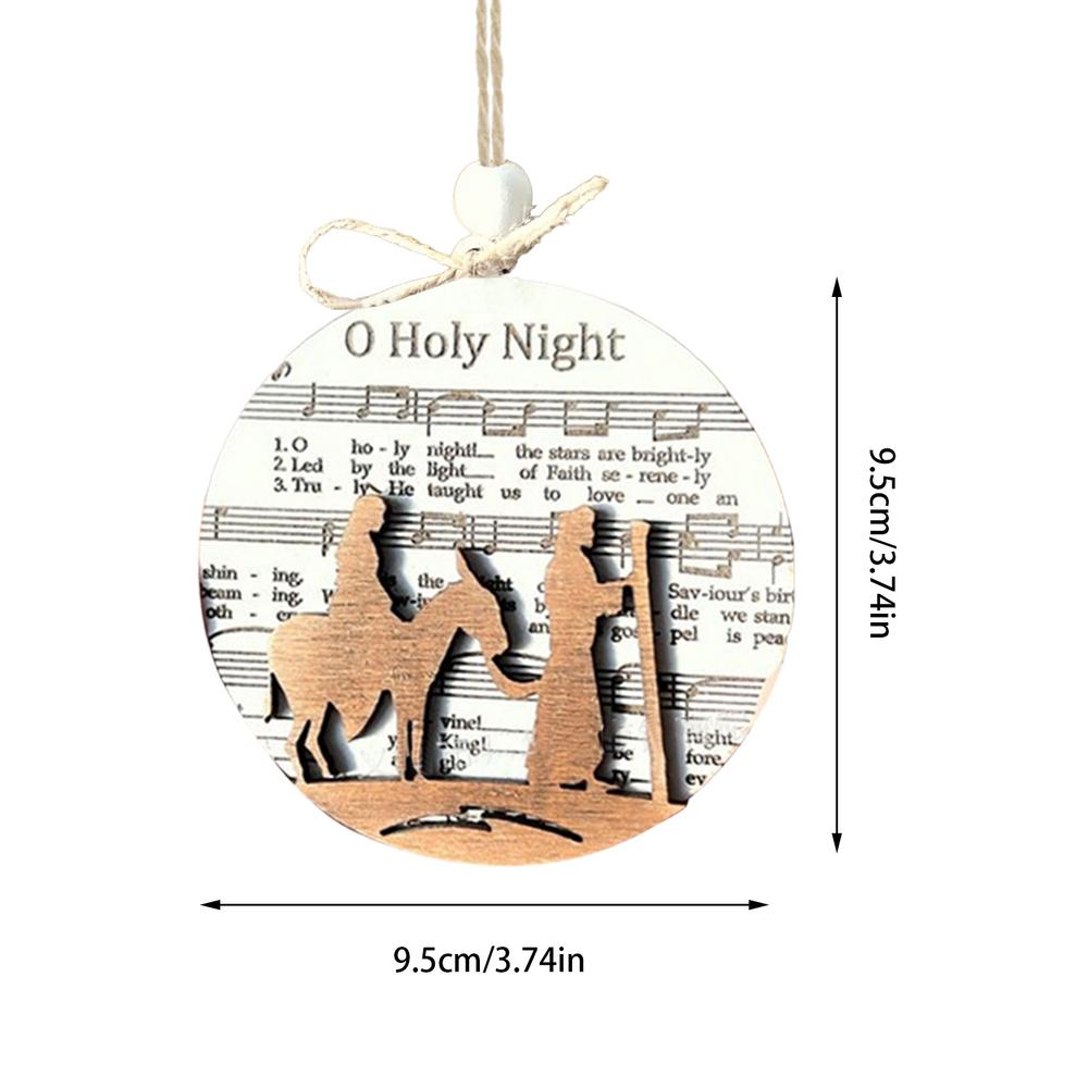 Music Sheet Nativity Ornament Nativity Scene Christmas Ornament Wooden Nativity Christmas Ornament Wooden Christian Religious