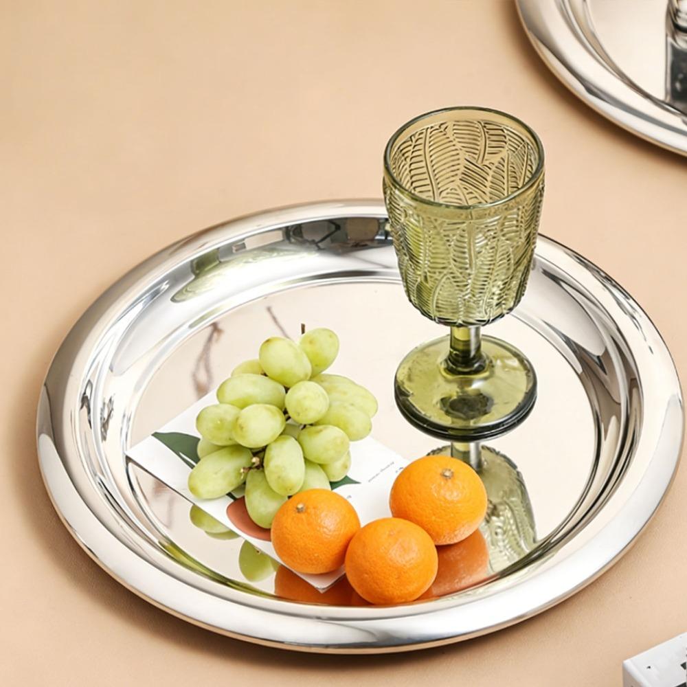 Raised Anti Spill Serving Tray Smooth Display Plate Easy To Clean Food Platter For Drinks