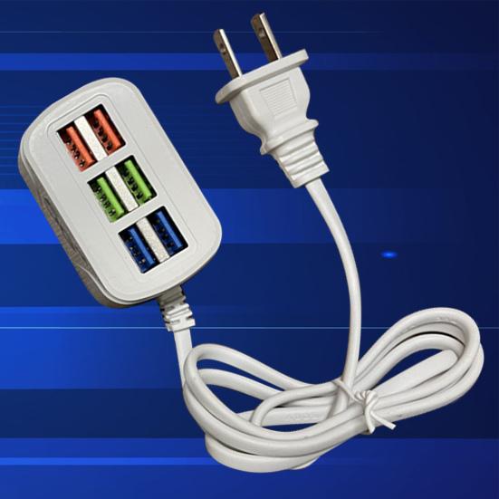 Plug Play USB Power Extension Socket Safe Excellent 6 Ports Strip Lader Adapter