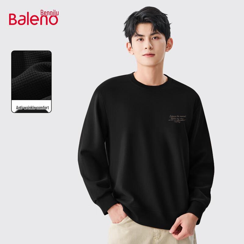 Baleno Men's Waffle Knit Crew Neck Sweatshirt