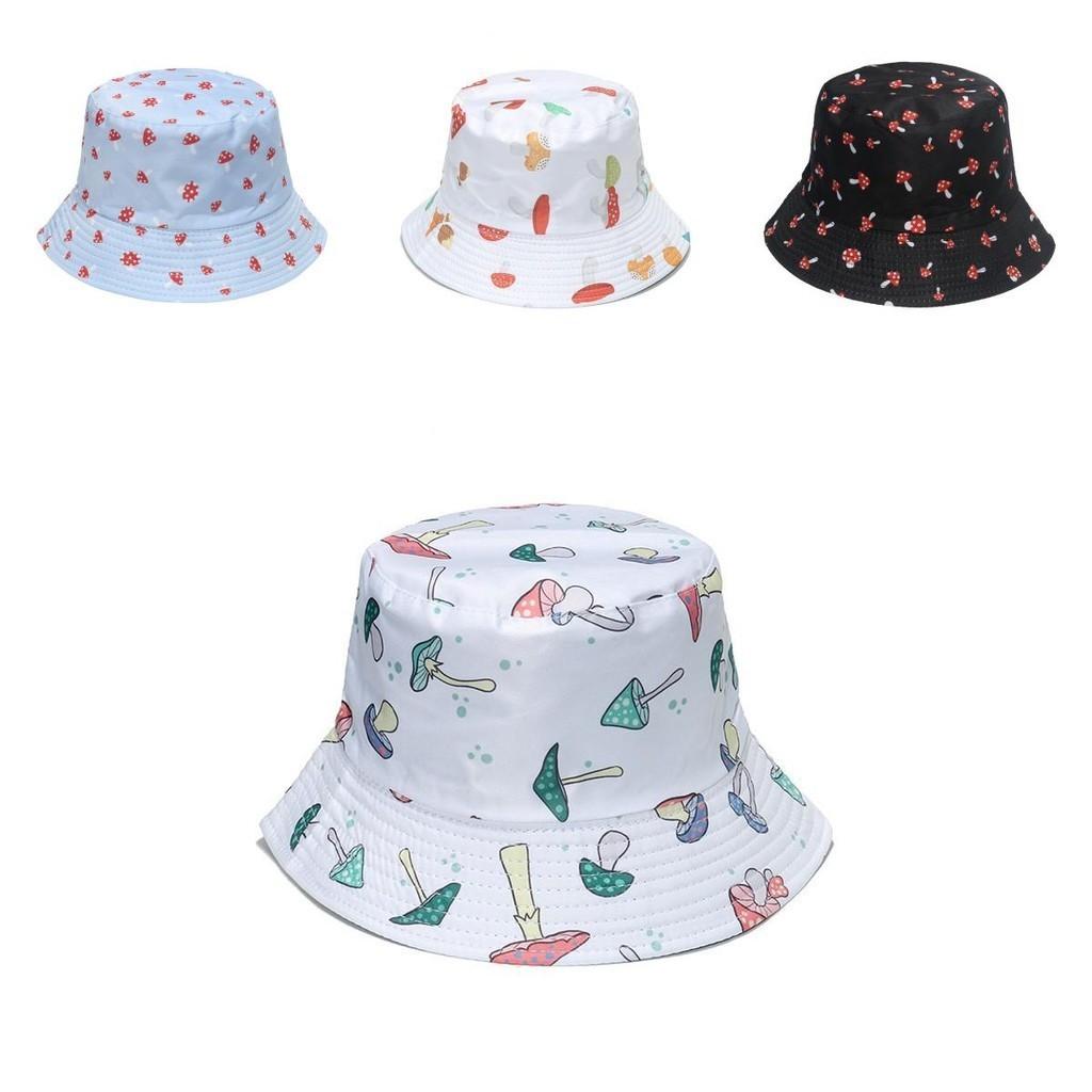 Stylish Artsy Fisherman Hat For Women Korean Style Sun Hat With Mushroom Print