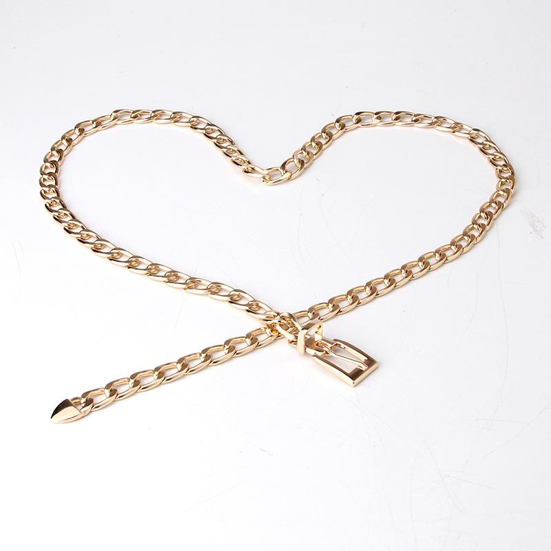 Waist chain ins style personalized fashion chain cross-border chain belt trendy versatile metal women s belt золотой