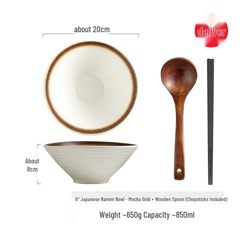 Japanese Underglaze Ceramic Noodle & Soup Bowl