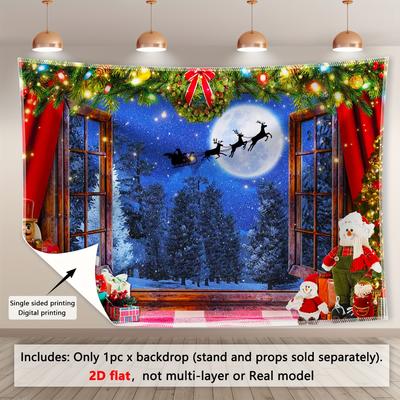 Christmas Window Winter Wonderland Backdrop Xmas Decoration Background Winter Backdrop Decorations For Photo Studio Photo Booth Christams Party