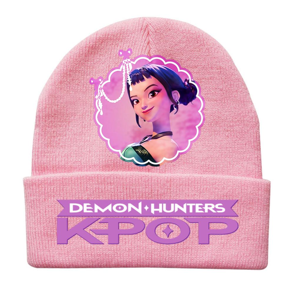 Kpop Demon Hunters Children Knit Beanie Cute And Charming Cartoon Printed Warm Cap Designed for Girls Fall Season Cold Season Outdoor Sports Birth