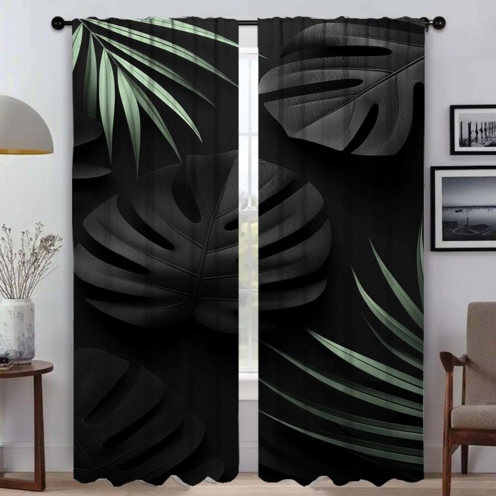 

Темная серия кухонные шторы для гостиной оттенки домашний интерьер шторы 2 шт Хэллоуин украшения тюль для спальни ребенок W50xH70cmx2pcs-CL