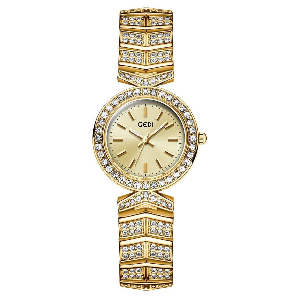 Light Luxury Full Diamond Fashion High Value Women'S Watch Niche Light Luxury Waterproof High Sense Alloy Bracelet Watch