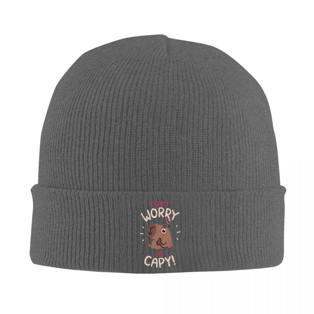 Cute Capybara Be Cappy Warm Knitted Cap Winter Knit Bonnet Hat Skullies Beanies Hip Hop Caps for Unisex
