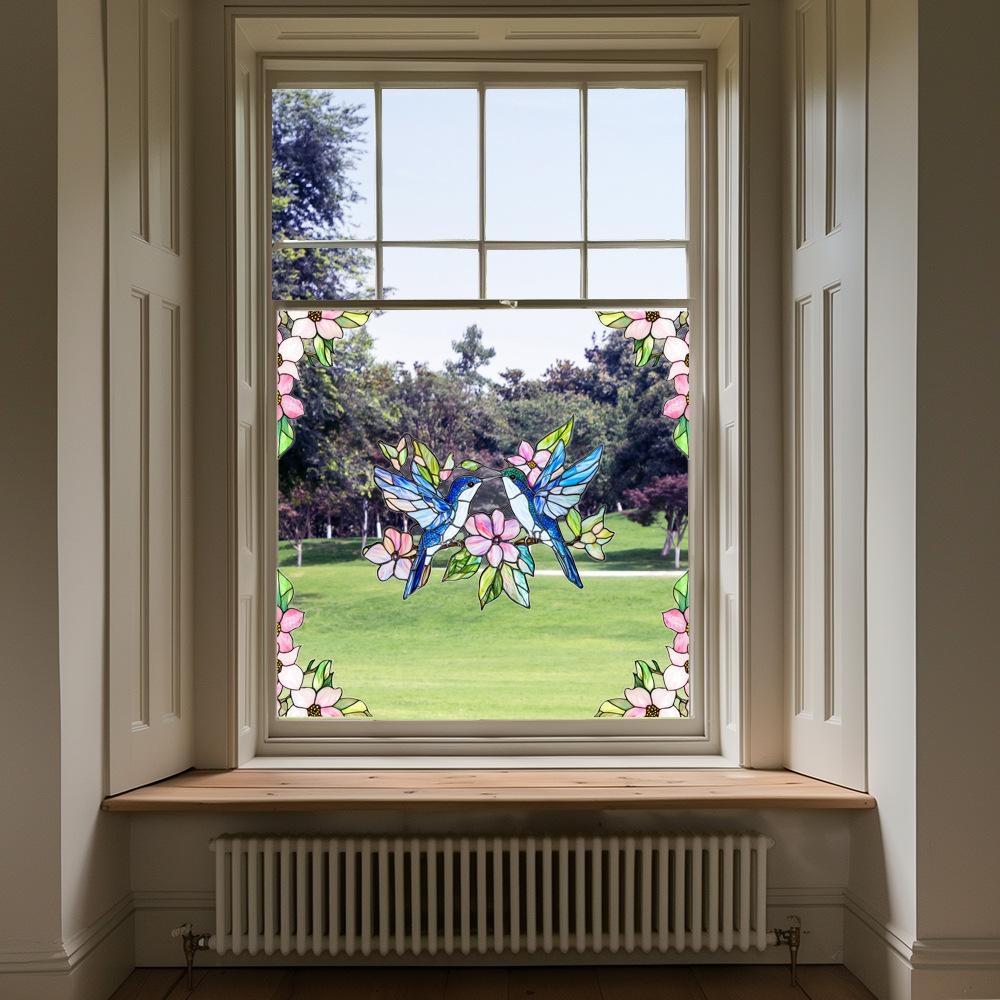 Colorful Window Film PVC Electrostatic Church Glass Decal Wall Sticker Art Mural Wallpaper for Home Decoration