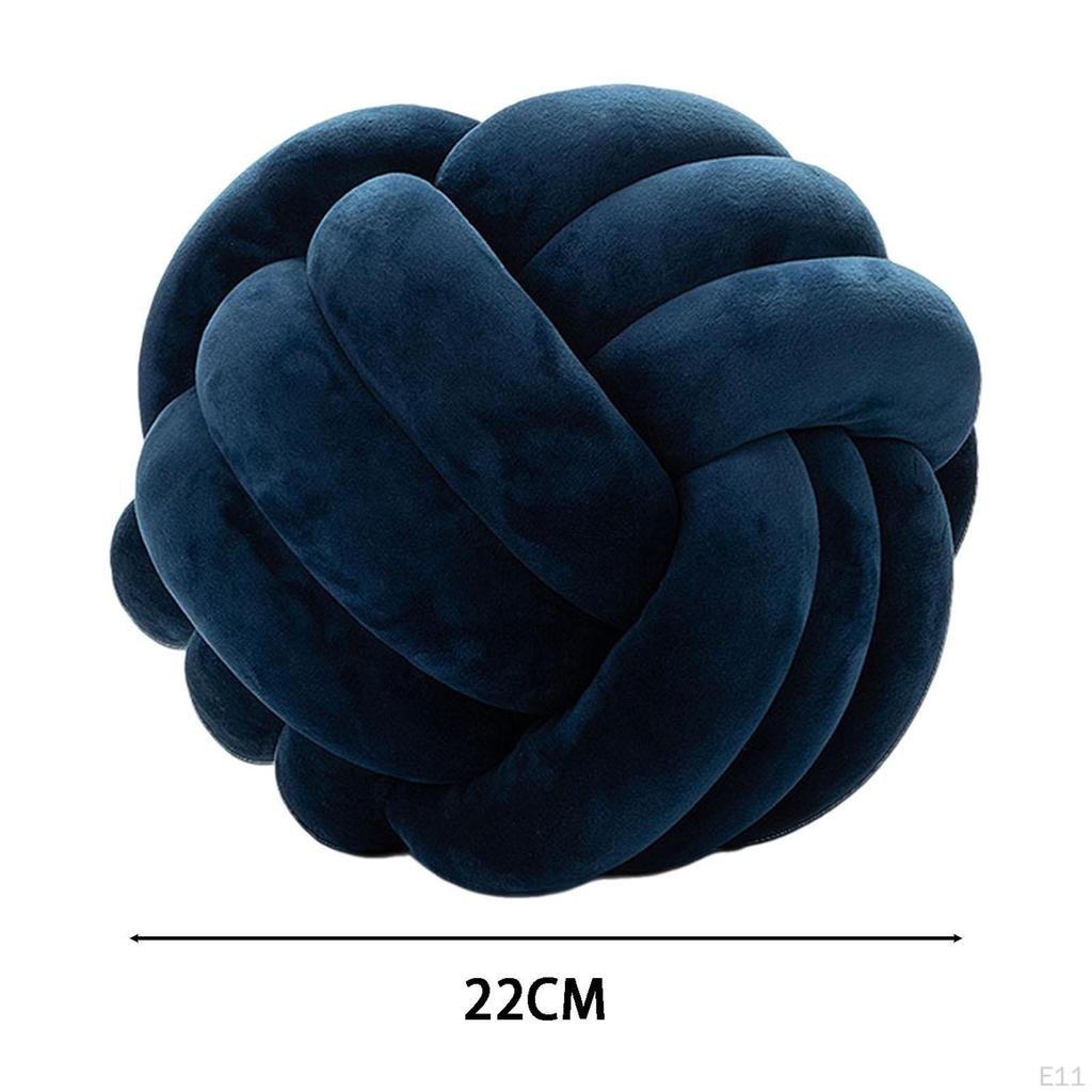 Soft Knot Ball Pillow 22cm Hand Woven Plush Toy for Sofa Car Home Decoration Pink