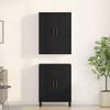 Highboard 2 pcs Black Oak Effect 69.5 x 34 x 180 cm
