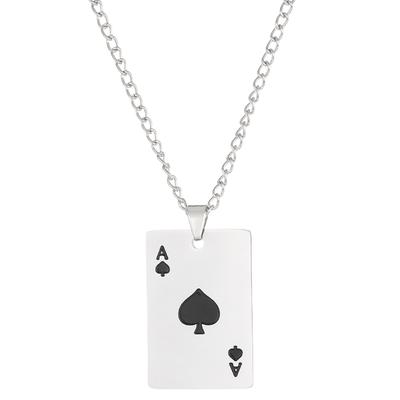 Hearts Necklace Poker Card Pendant Instagram,Worthy Trend Unique Hip,Hop Collarbone Chain Couple's Matching Accessories