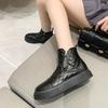 Women's Fashion Lightweight Height-enhancing Thick Sole Winter Warm Fur One Snow Boots Plush Lined Non-slip Casual Sports Martin Cotton Boots