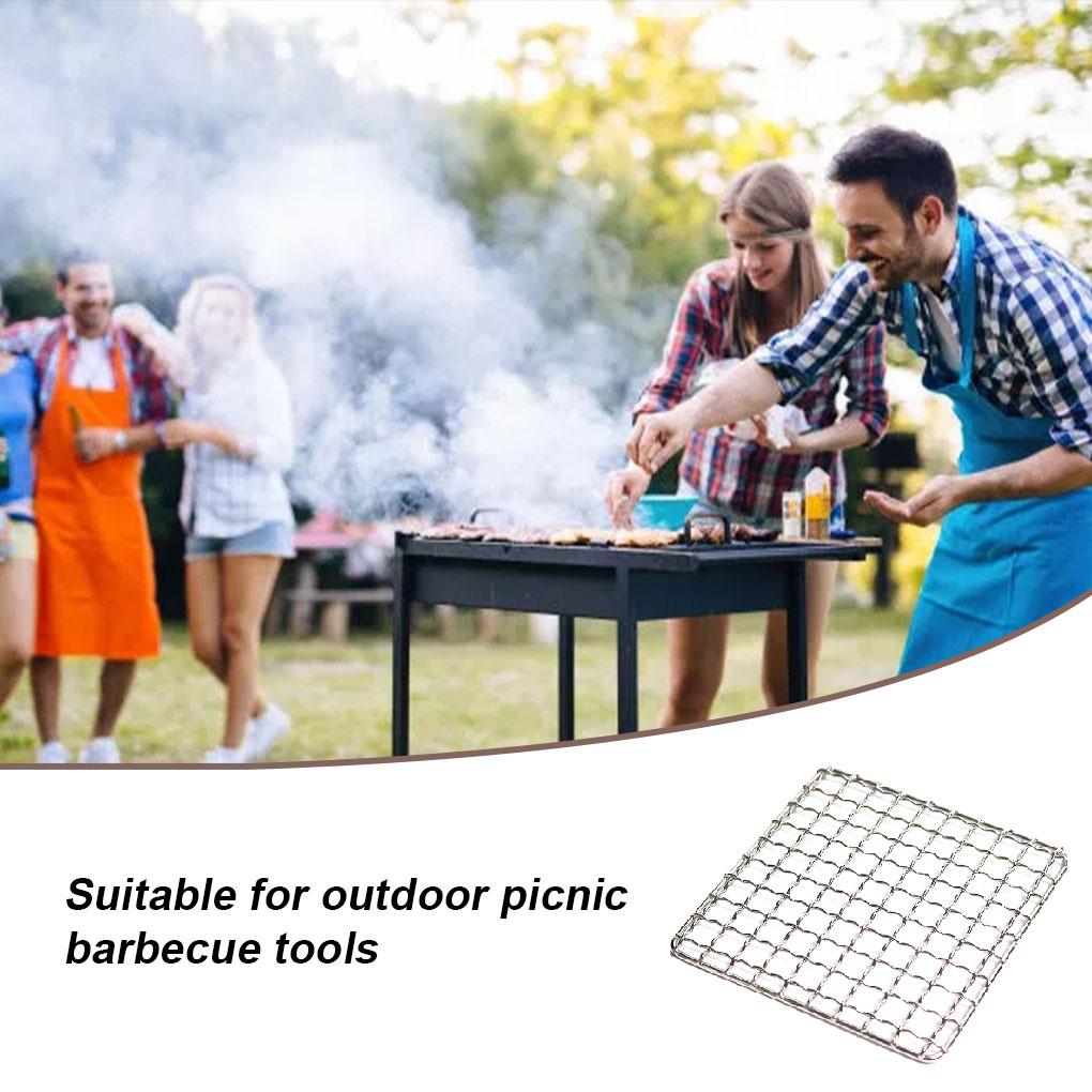 Grill Mesh Tools Stainless Steel Accessories Convenient ple Barbecuing Nets Barbecue Net for Home Garden Park