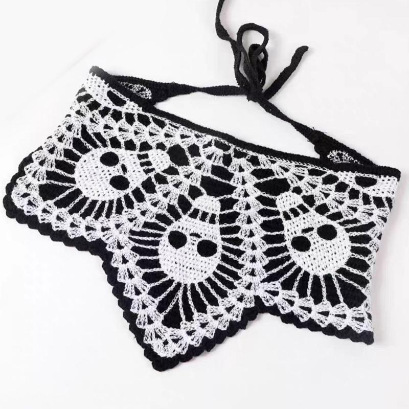 Elegant Skull Pattern Head Scarf Headband Dark Series Hairscarf Bandanas Headpiece for Halloween Party Photo Headscarf