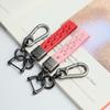 Leather Cord Car Keychain Metal Leather Men Women Gunmetal Buckle Car Key Ring Holder  Gift  Fashion Key Ring Key