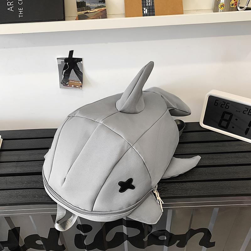 Men's and Women's Shark Backpack Personality Funny Trend Ins Student Backpack Large Leisure Bag.
