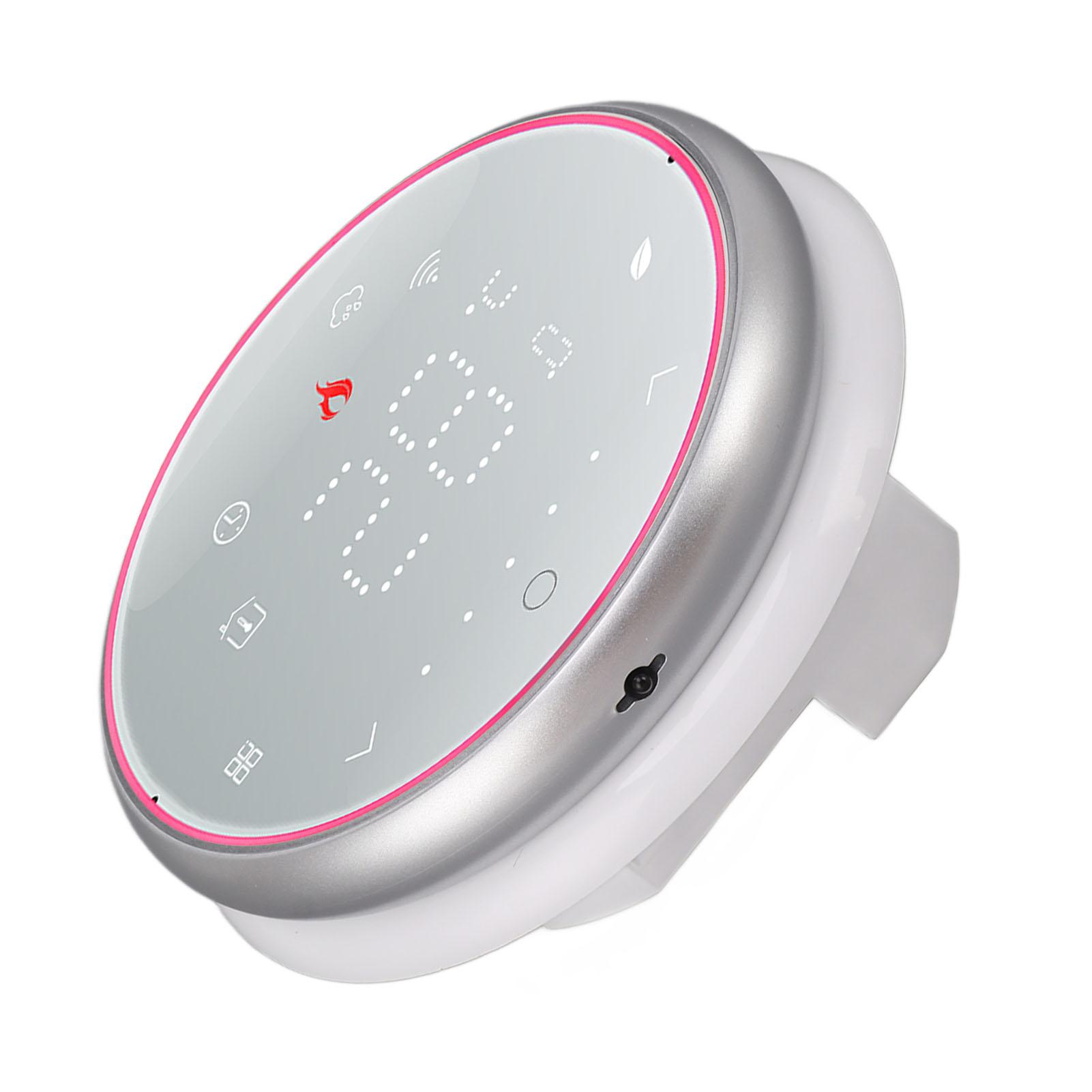 Беспроводной WiFi Умный Термостат со Светодиодным Дисплеем, Управление через Голосовое Управление и Приложение, AC95.240V, Энергосберегающий, Умный Круглый Термостат для Отопления Котлом