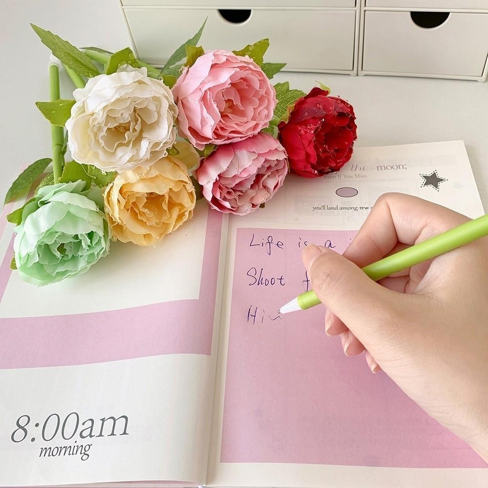 Writing Smoothly Neutral Gel Pens Fake Rose Signature Pen Artificial Flowers Ballpoint Pen  Ladies