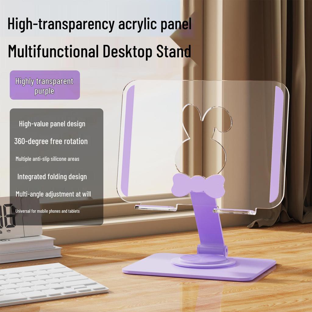 Rotatable 360° Cartoon Cat Paw Transparent Mobile Phone & Tablet Stand