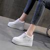 Women's shoes slope heel 2025 new muffin thick sole inner height increase women's shoes mesh white shoes casual sports shoes fashion