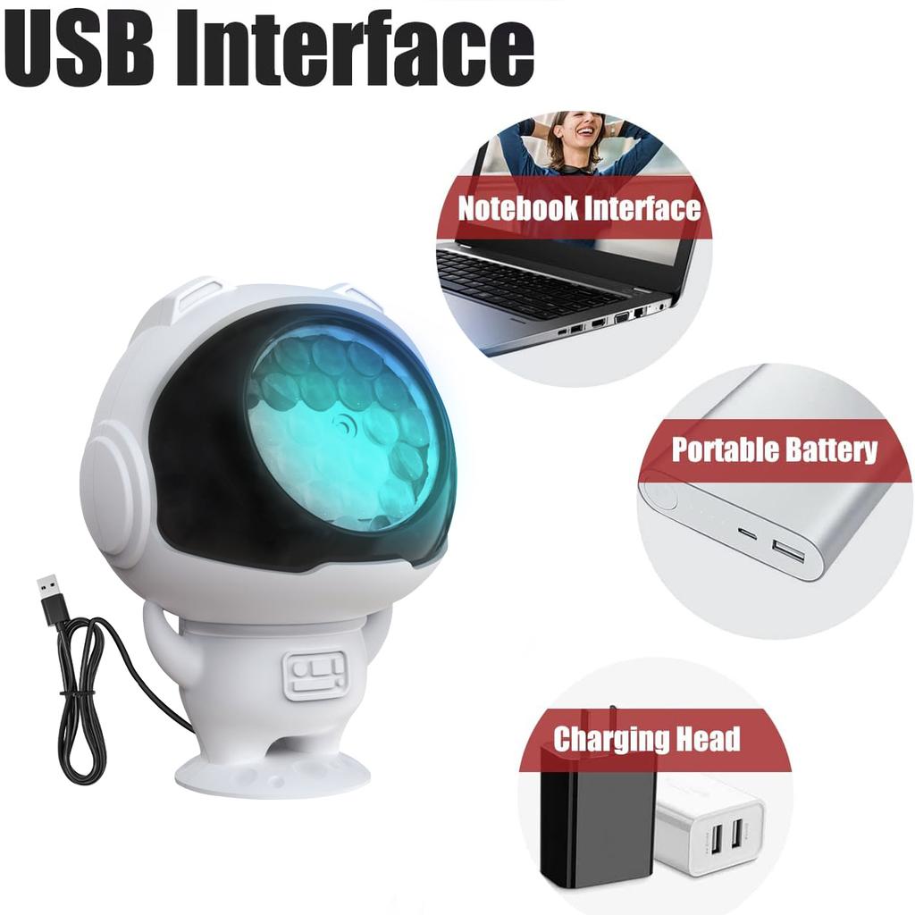 USB Christmas Projection Light Rotatable Dynamic Astronaut Projector Night Lights for New Year Party Decor