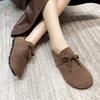 Fashion Size 35-40 Autumn New Women's Suede Flat Shoes Soft Sole Slip-on Womens Casual Walking Shoes Versatile Breathable Women's Shoes