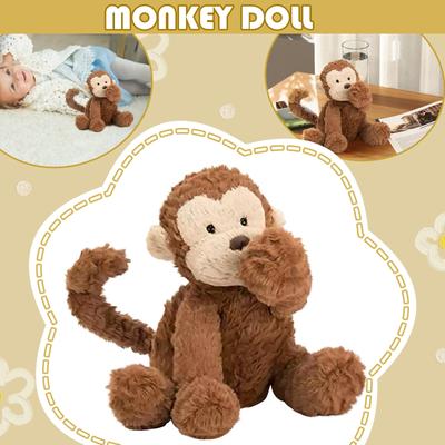 Affe-Plüschtier, Affe-Stofftierspielzeug für 1 Jahr und älter, bestes Geschenk für Kinder, Braun