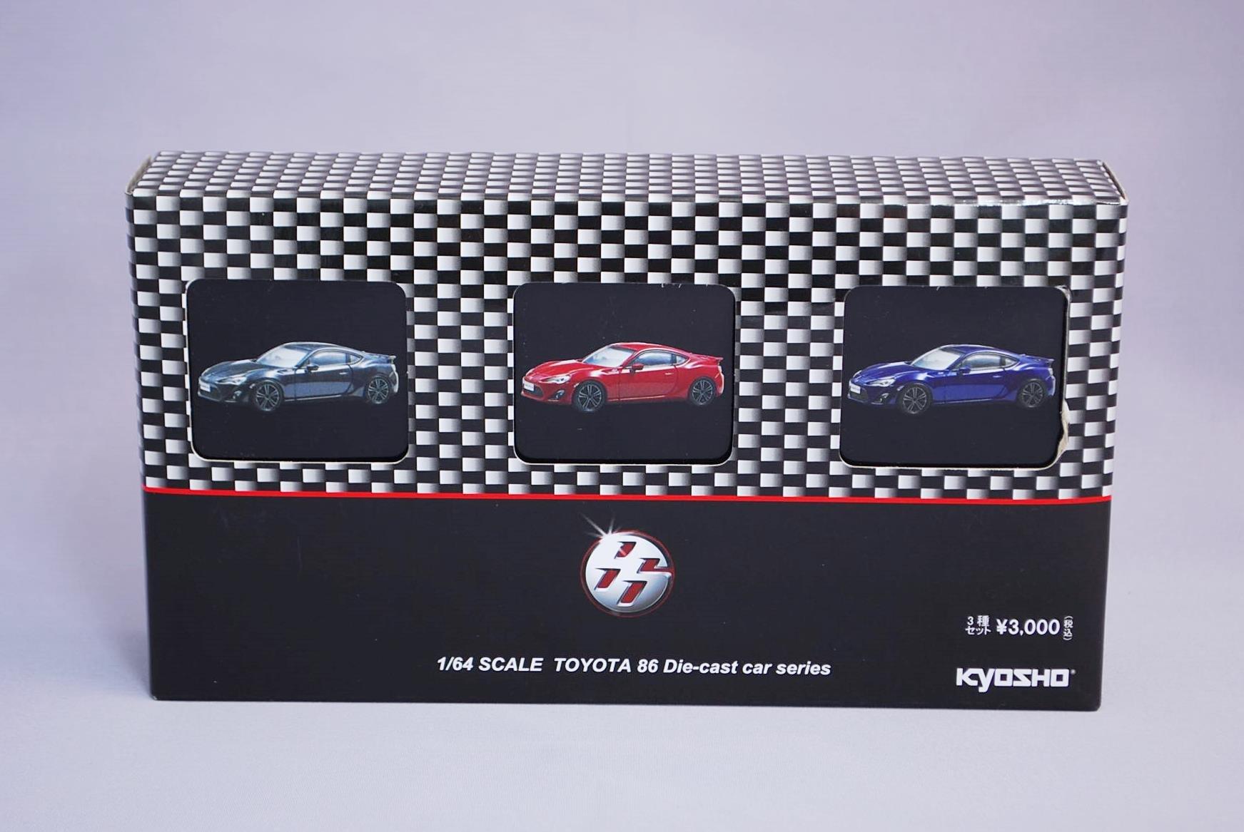 

Kyosho 1/64 Toyota 86 (Hachiroku) Circle K Karuwa Limited Color 3-Car Set серый