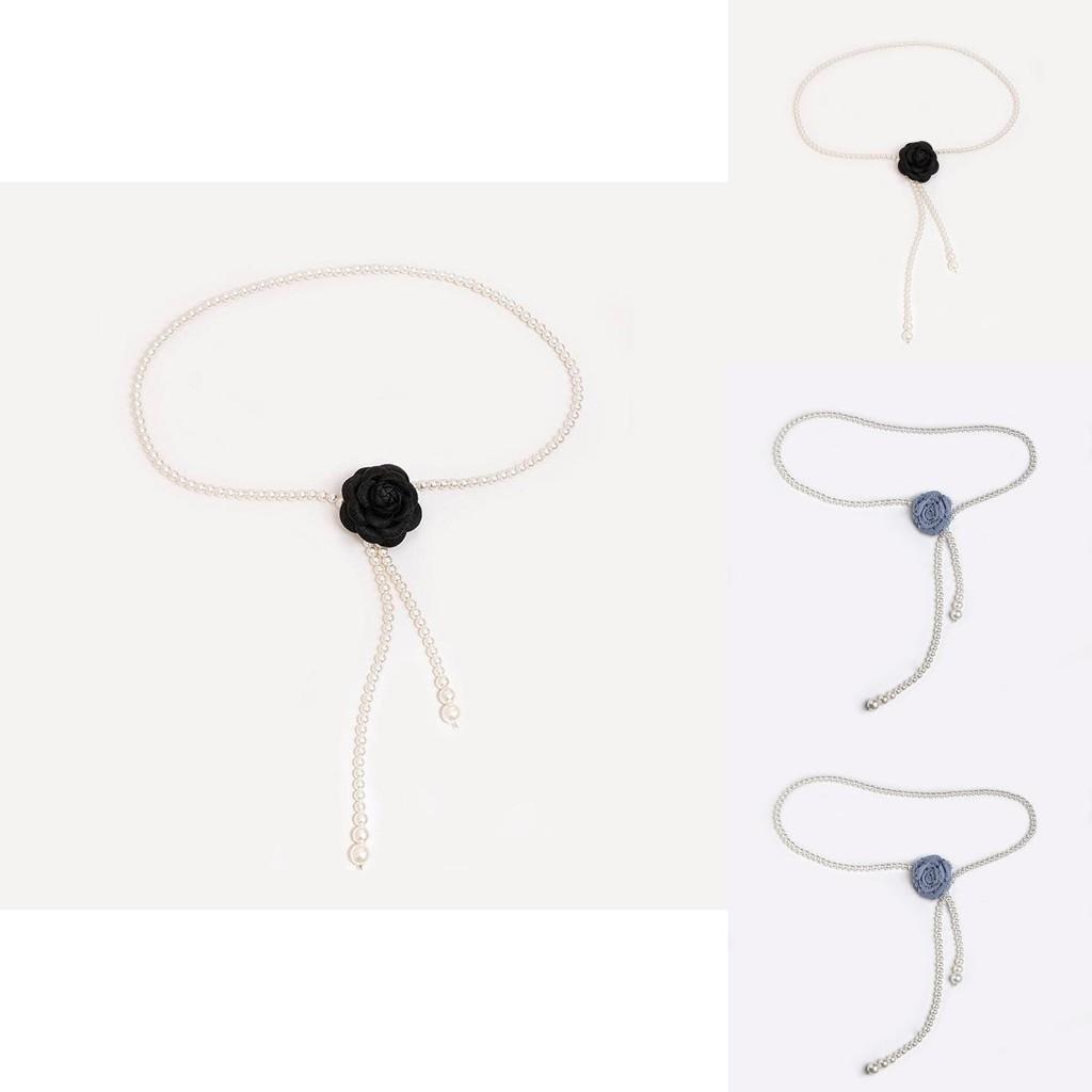 Perlenblumen-Taillenkette für Damen Elegantes Hanfu-Kleid Accessoire Sommer Mode Schmuck
