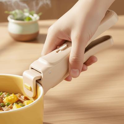 2PCS/SET Anti Slip Anti Scalding Clip One Click Switch Stable Pot Pan Gripper Clip Hanging Heat-Resistant Dish Holder