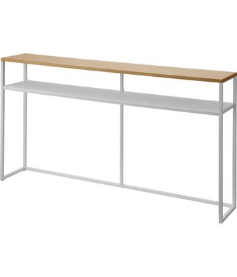 Yamazaki Jitsugyo Sofa Back Console Table with Shelf White W126 X X H65cm Tower Decorative Shelf with Hook Side Table Slim But Large Capacity 2028
