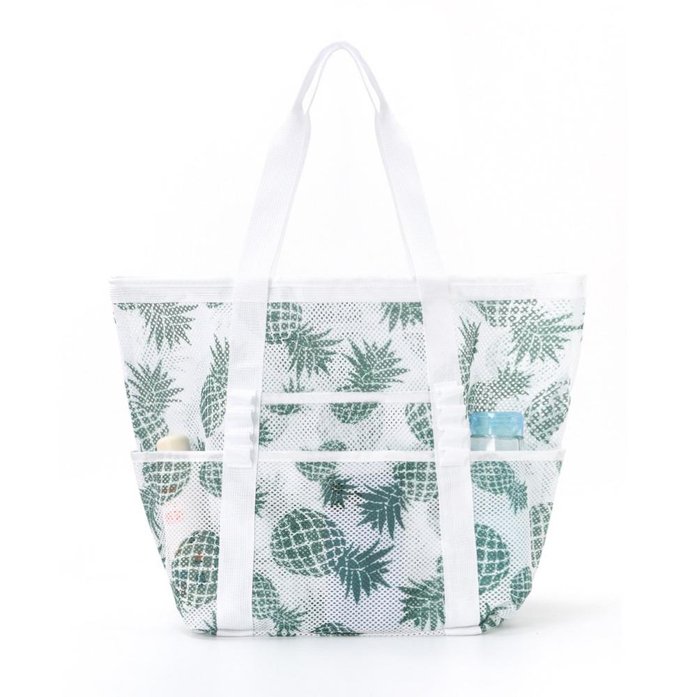 Beach Bag Large Capacity Toy Mesh Swimming Bag Multifunctional Travel Shoulder Beach Bag Swimsuit Storage Bag