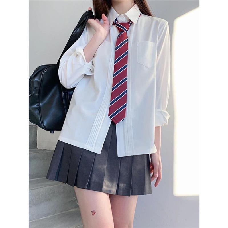 

Women s Summer Short Sleeve Pleated White Top - College Style School Uniform XL