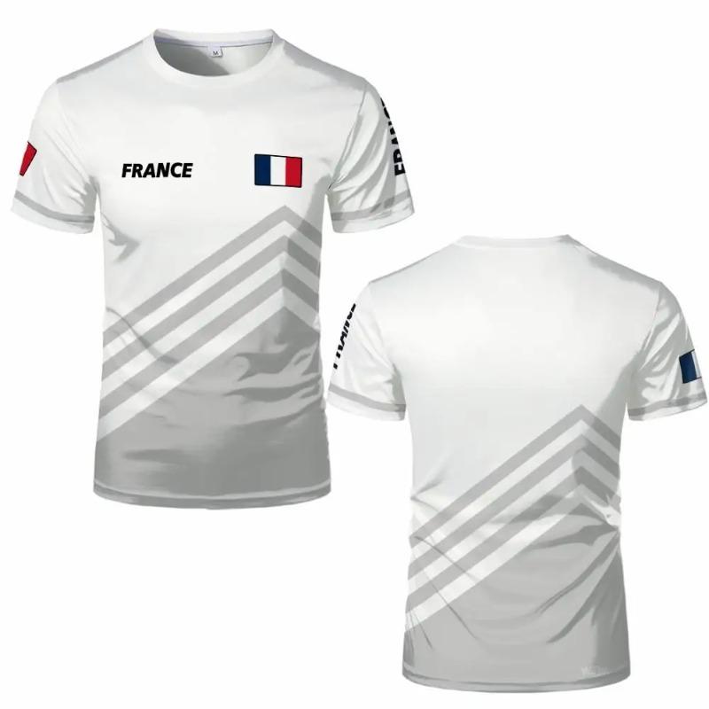 France Flag 3D Print T-shirt Summer Outdoor Sports Casual Breathable Quick-drying Tops Men Women Fashion O-Neck Football Jersey