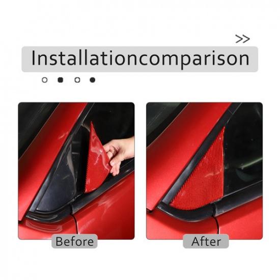 Red Carbon A-pillar Triangular Sticker Trim For Mitsubishi ECLIPSE 2006-2011
