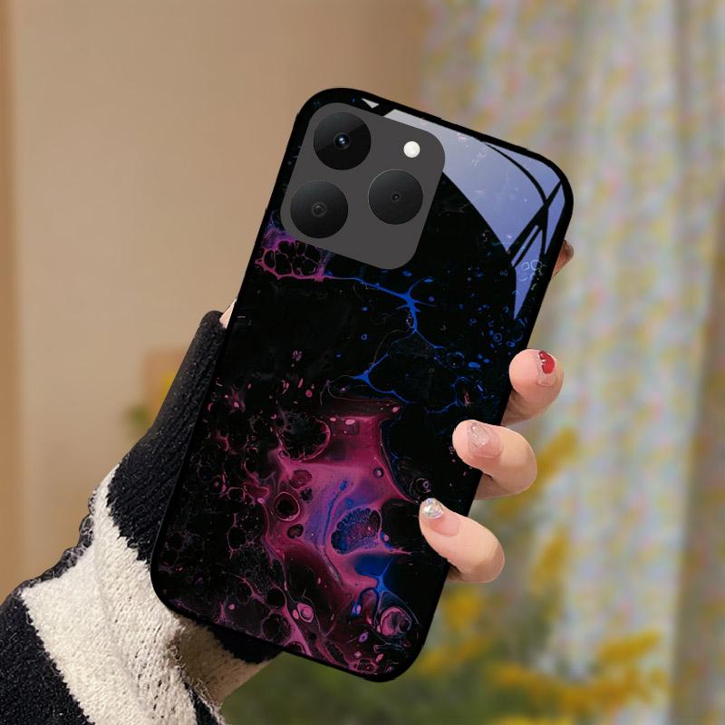 Für Realme 15T 15 T 5G Hülle Luxus Mode Gehärtetes Glas Rückseite Für Realme15T Stoßfester Bumper Funda RMX5111 RMX5112 Etui