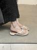 Temperament Flat bottom gentle half slippers Women's outer wear bow ballet bag head cool slippers