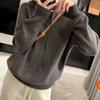 Hooded Pit Strip Pullover Sweater Women's Lazy Casual Soft Waxy and Thin Autumn and Winter New Loose Knitted Sweater