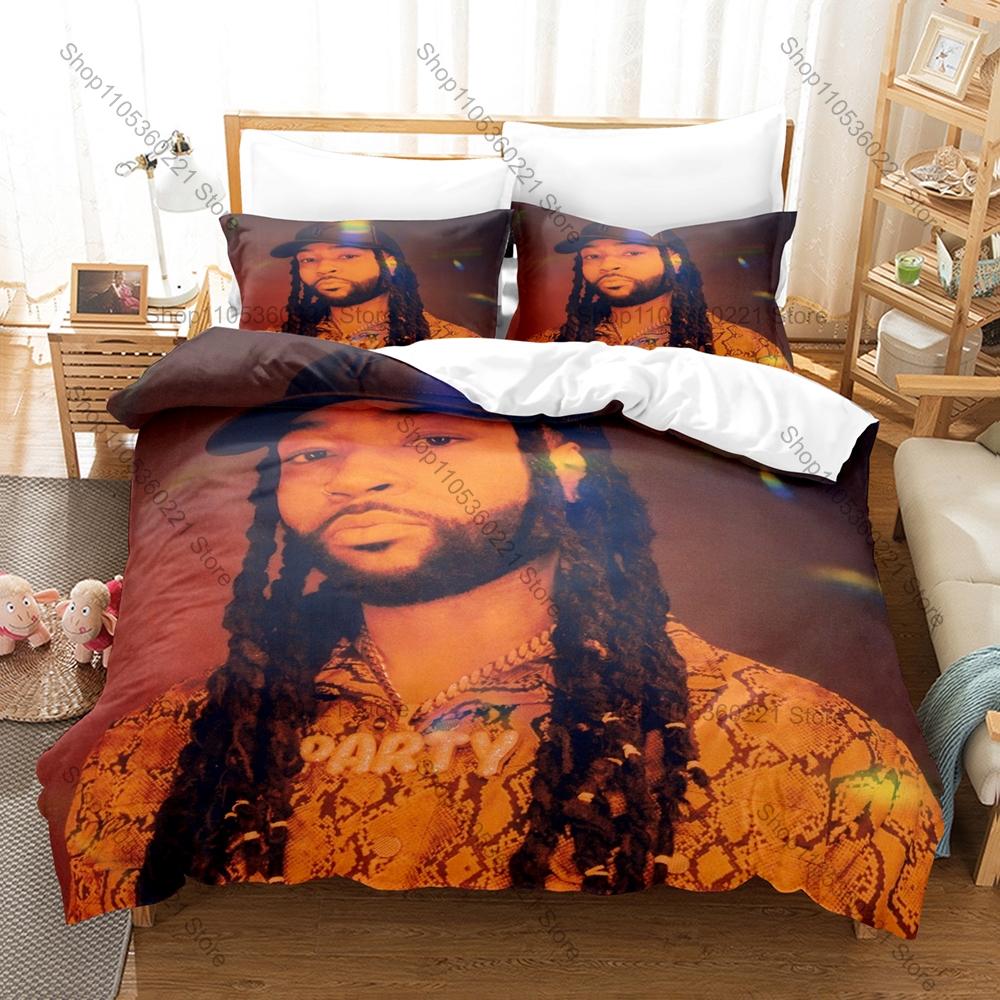 PartyNextDoor Bettwäsche-Set, Bettbezug + 2 Kissenbezüge, OVO Sound Hip-Hop Künstler Grafik Bettwäsche für Zuhause & Wohnheim