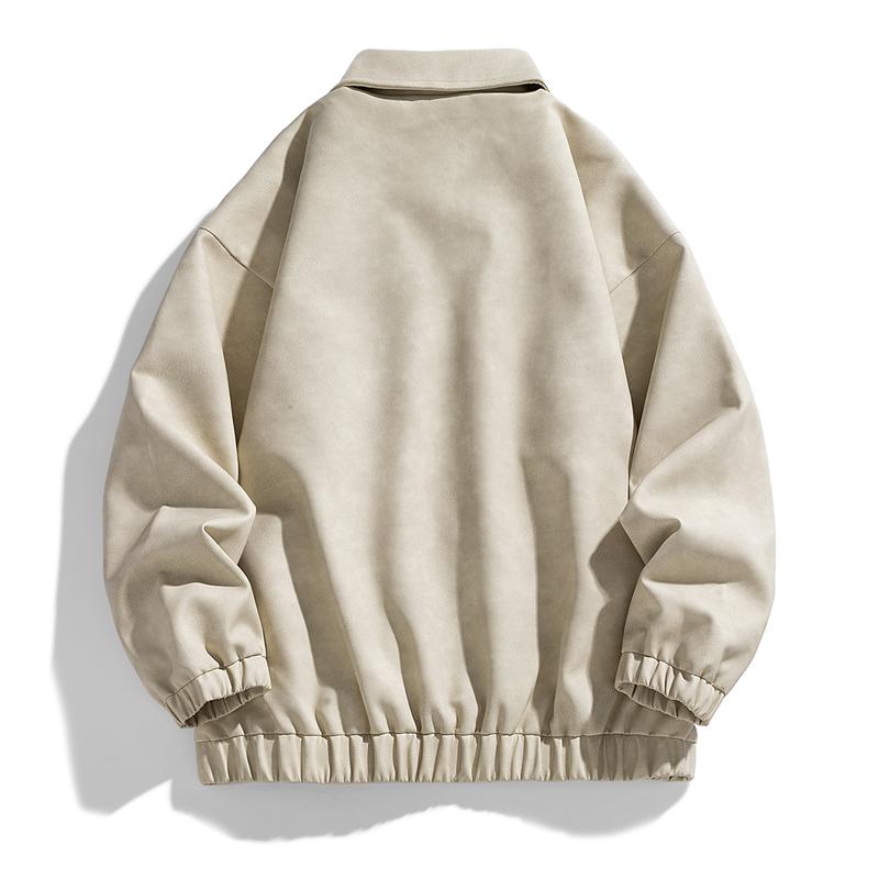 New Leather Jacket Motorcycle Spring and Autumn New Men's Lapel Casual Jacket