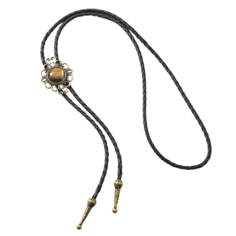 

Hip Hop Tribal Pattern Bolo Tie Necklace Gold Tone Alloy Pendant Chain Jewelry For Casual Outfit And Streetwear золотой