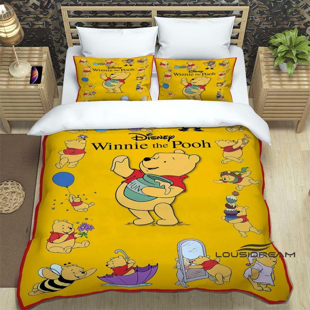 Pooh Bear Cartoon-themed Bedding Sets, Including Single, Double, King, and Queen-size Beds, Bedding Sets, and Adult Bedroom Duve