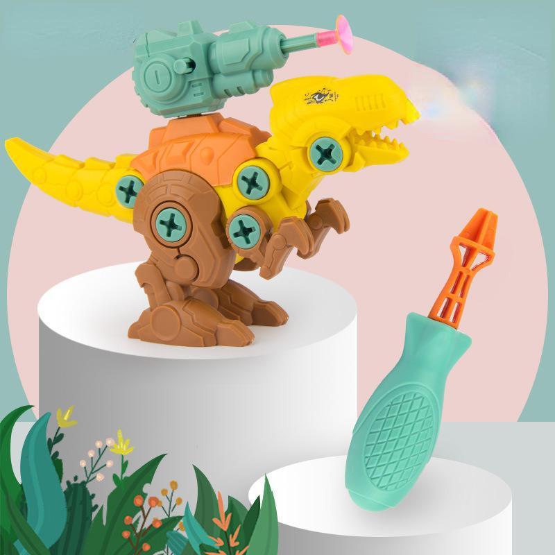 

Детский набор игрушек-динозавров для мальчиков, образовательная дизайнерская модель, отвертка, разборка, сборка, головоломка, игрушки для детей жёлтый