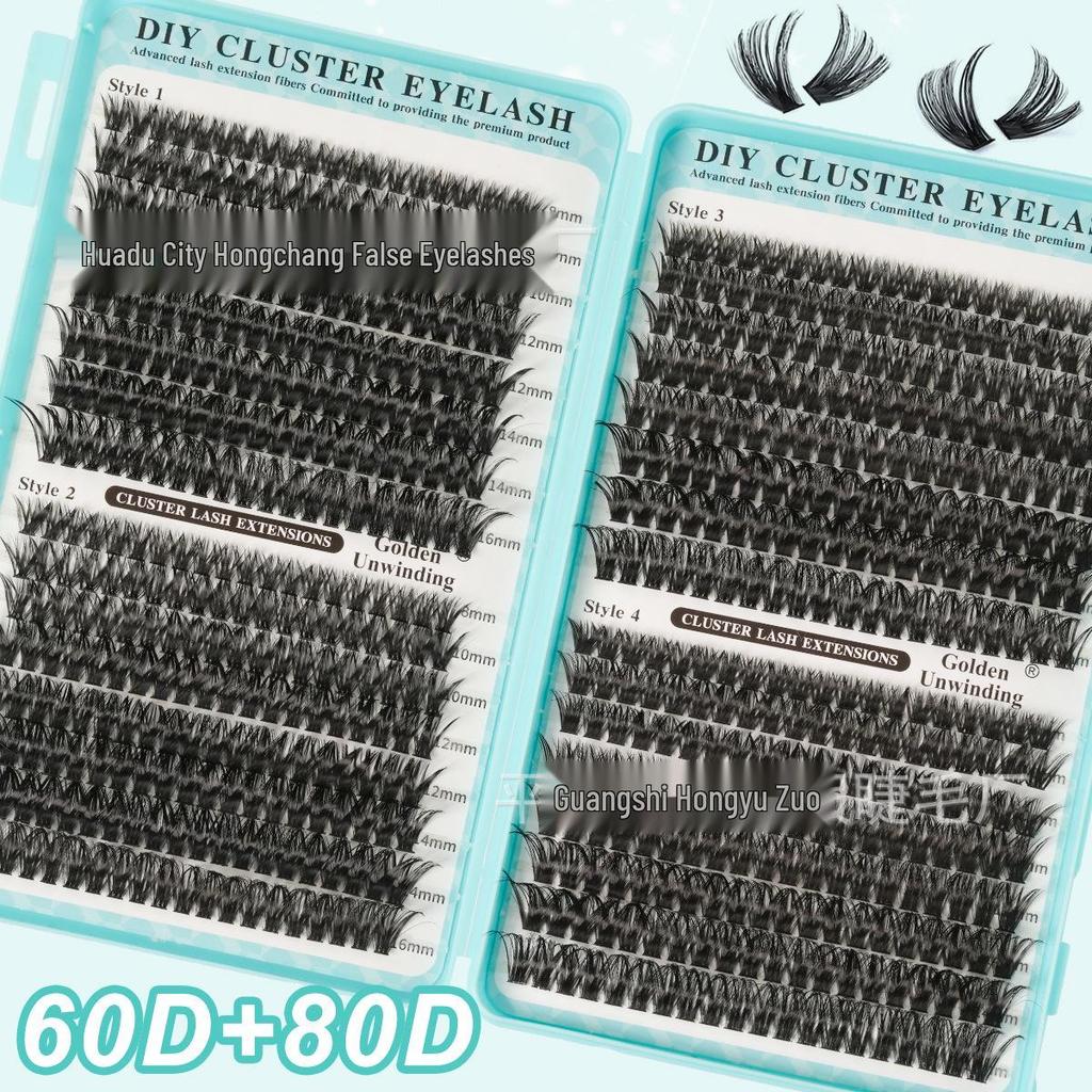 D Curl Cluster Lashes Book: 20D/30D/60D/80D Large Capacity False Eyelashes