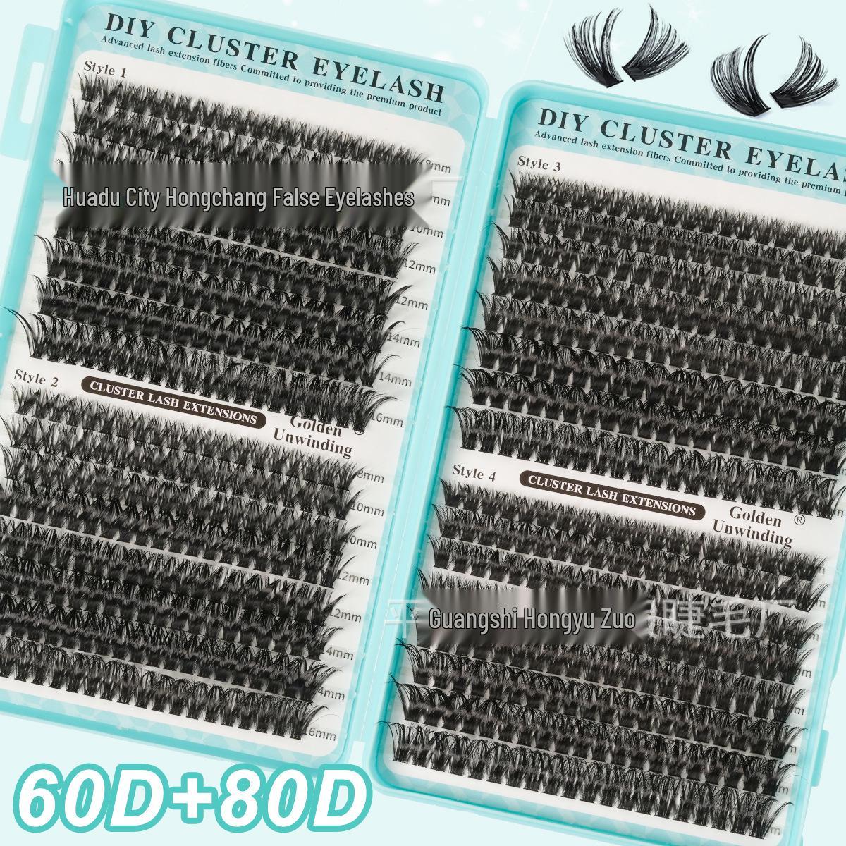 

D Curl Cluster Lashes Book: 20D/30D/60D/80D Large Capacity False Eyelashes