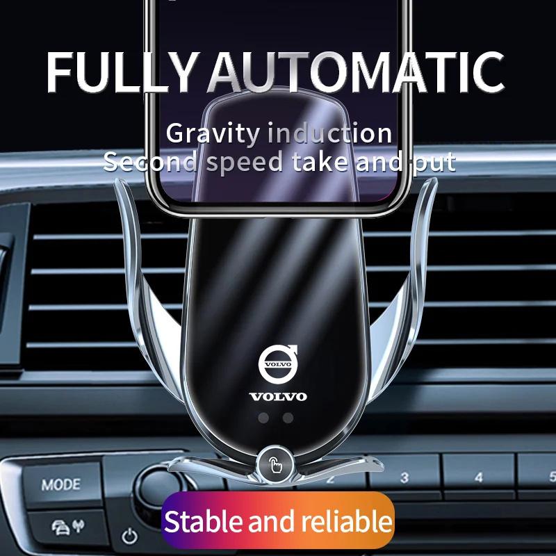 Car Wireless Charger Phone Holder Auto Charging Portable Bracket For Volvo RDesign AWD V70 XC60 S60 V60 V40 XC90 S80 Accessories