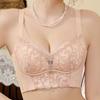 Embroidery Flower Underwear Bra Without Steel Ring Gathered Adjustable Side Breasts Anti-sagging Bra