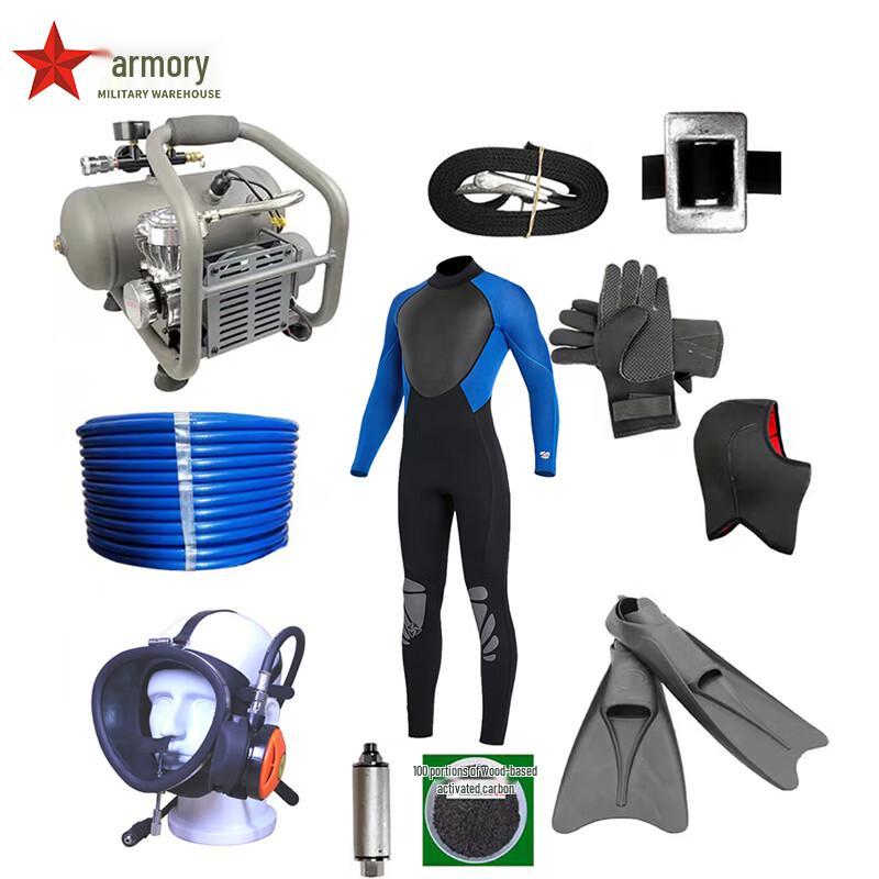 Portable Scuba Diving & Fishing Kit with 12V Air Compressor