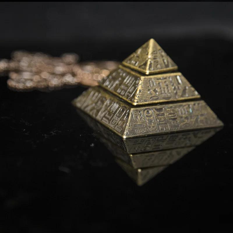 Piramidă cu vârful degetului Giroscop Decor pentru birou, metal egiptean antic, retro, anti-anxietate, fidget, spinner, jucării pentru copii adulți